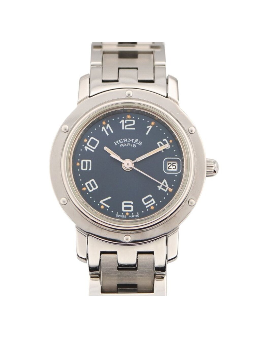 Hermes Watch Clipper Blue Stainless Steel